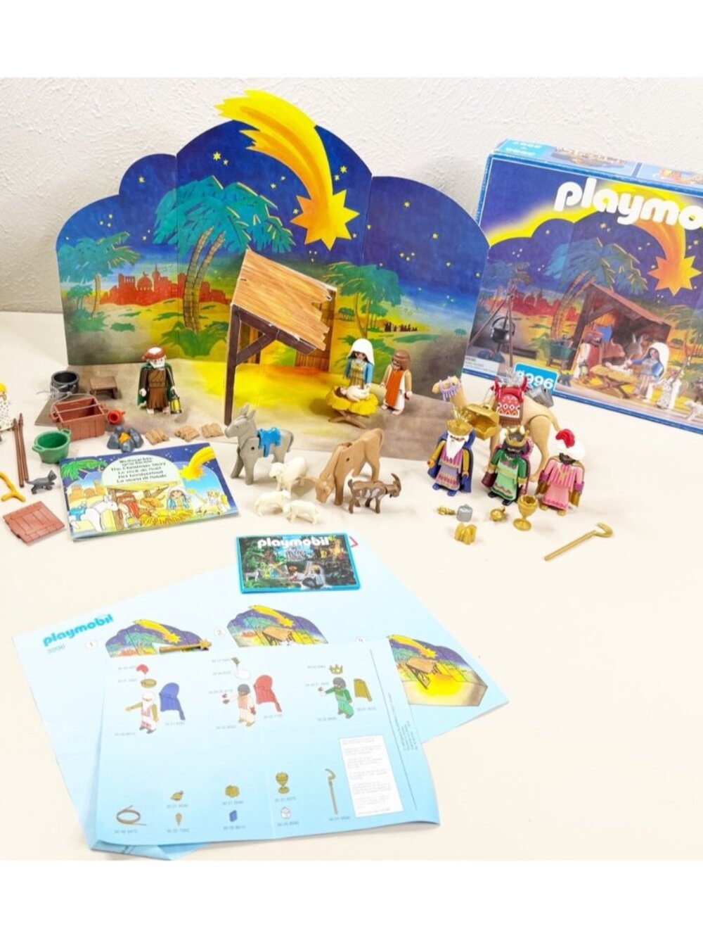 VTG Playmobil 3996 + 3997 Nativity Set + 3 wisemen See Description GUC